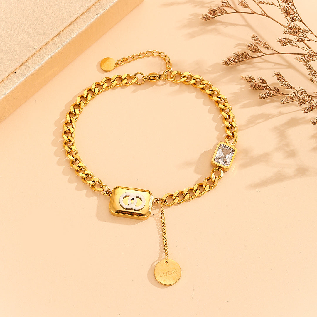 Vibesbuy®  Radiant Mystique Gold Link Bracelet